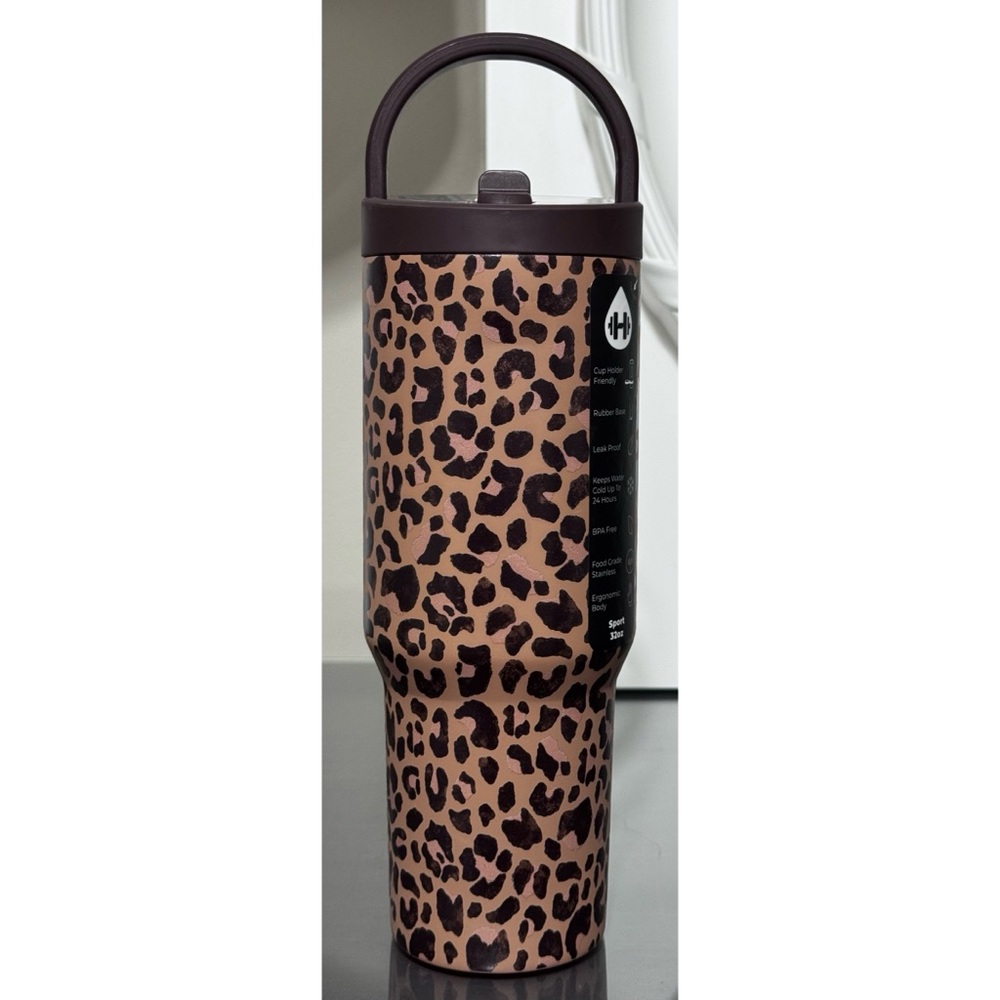 HydroJug 32oz Sport Water Bottle, SAVANNA LEOPARD